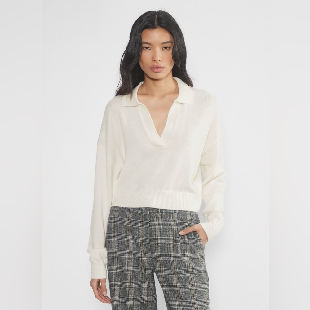 WILFRED cream Clara Merino Wool Waist Sweater